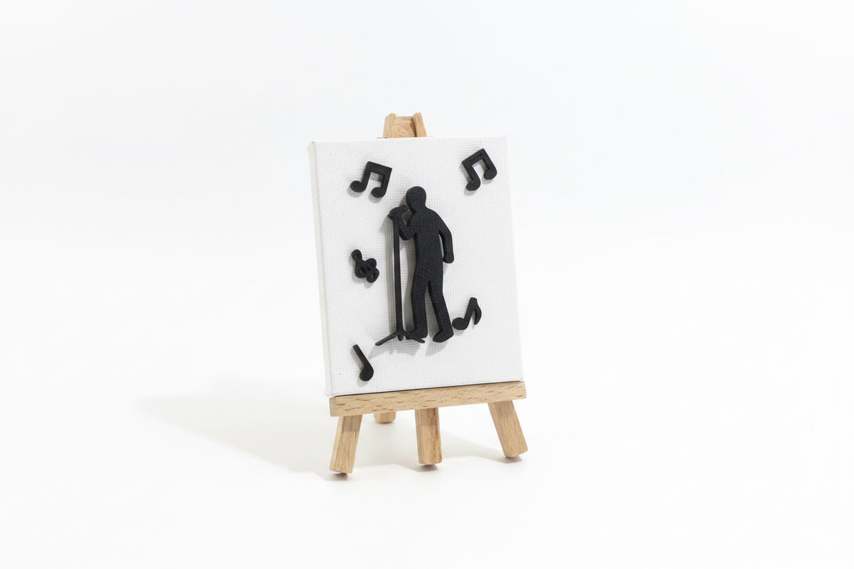 3D Musician Mini Canvas on Easel