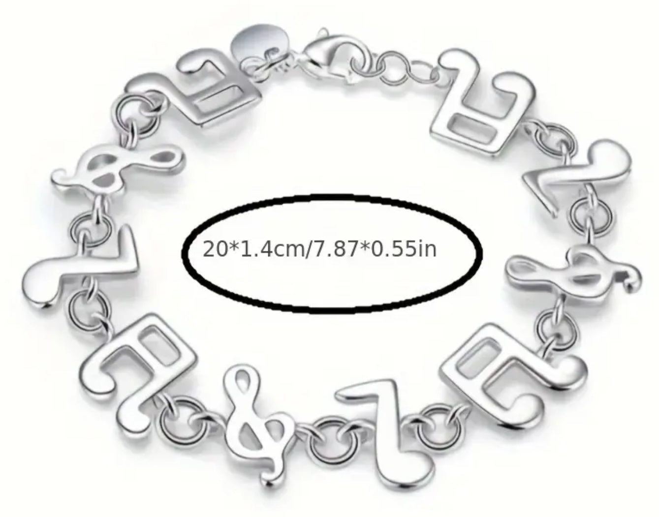 Sterling Silver musical notes bracelet