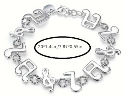 Sterling Silver musical notes bracelet