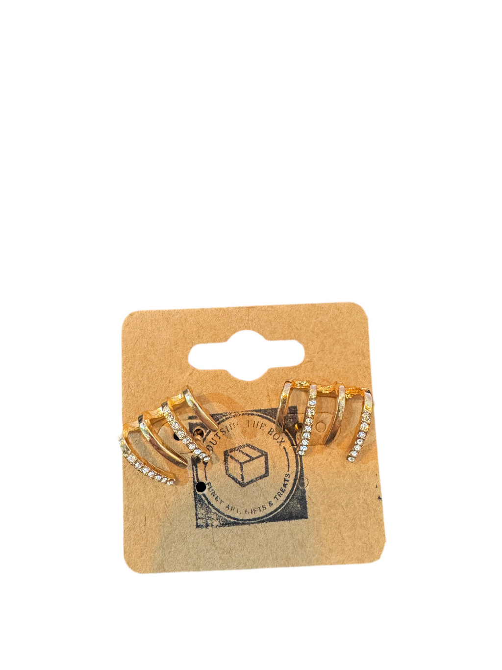 Boucles d'oreilles créoles strass argent/or