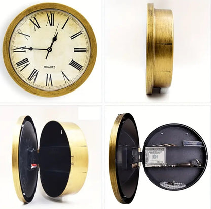 Wall clock hidden safe (bronze or silver)