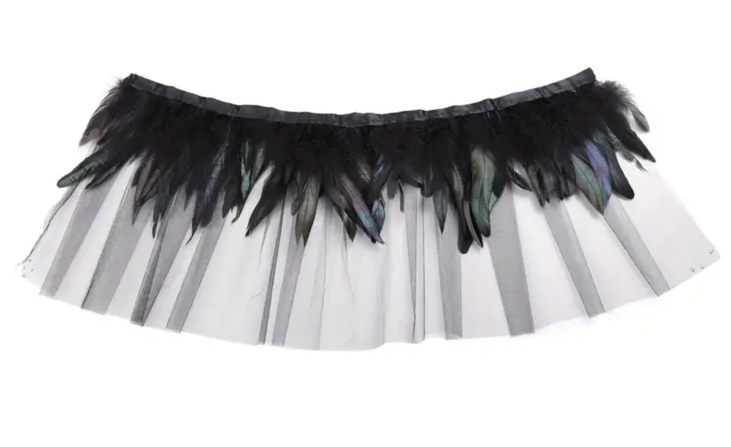 Tulle feather shawl