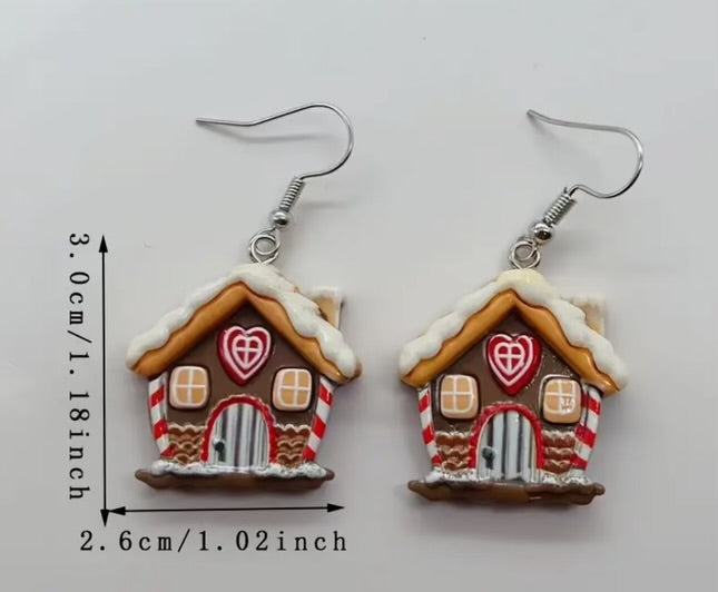 Boucles d'oreilles maison en pain d'épices de Noël