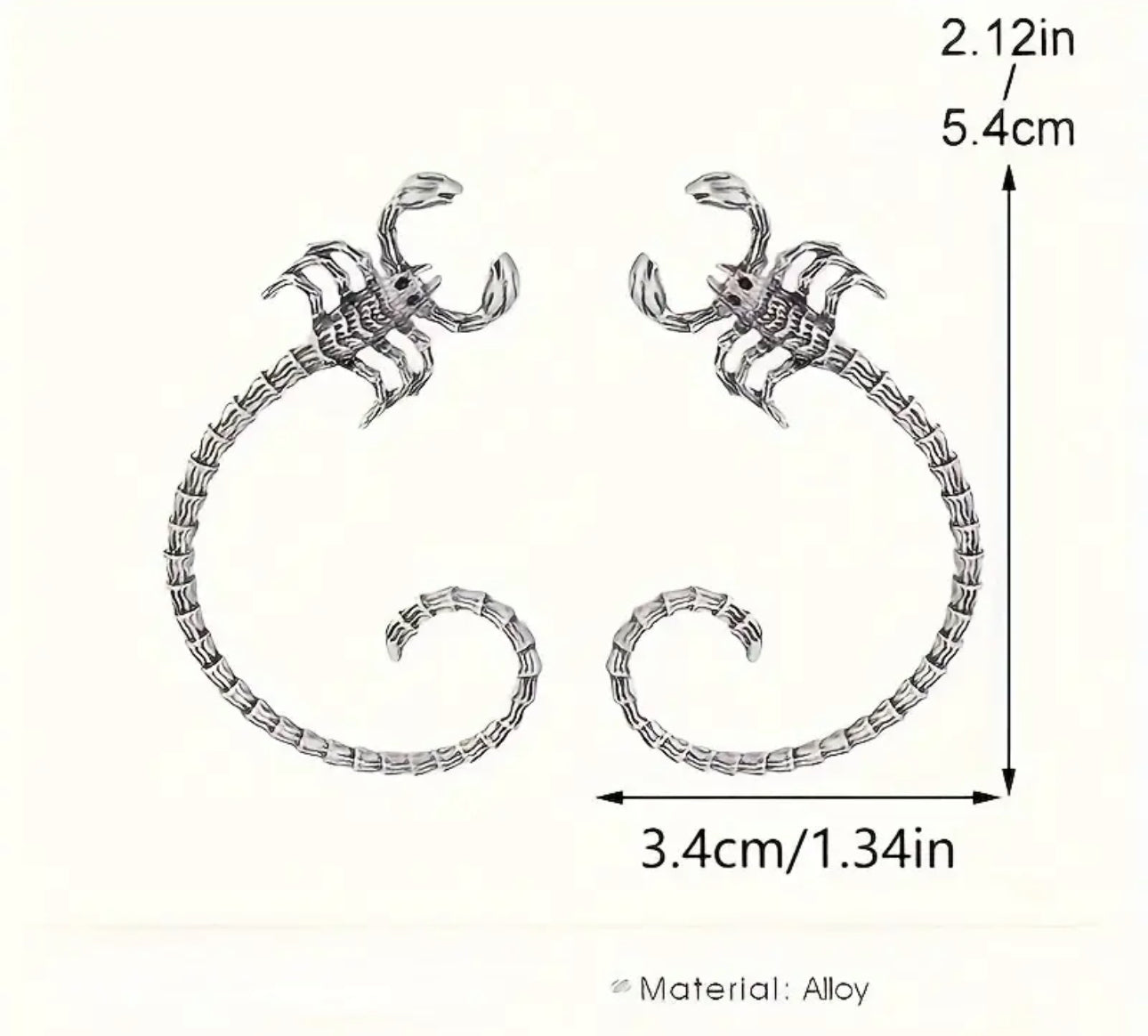 Silver-plated Scorpion Earring Ear Cuffs