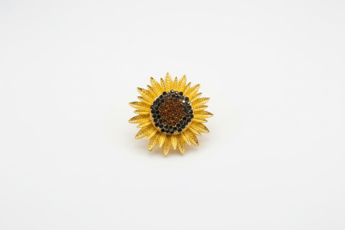 Diamanté Sunflower Pin