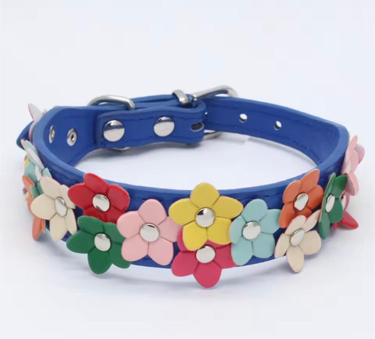 3D Flowers Pet Collar (Royal Blue)