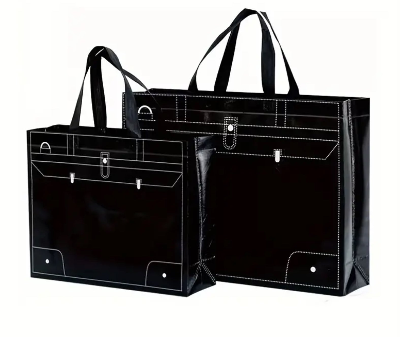 Sacs cadeaux en nylon noir de taille moyenne