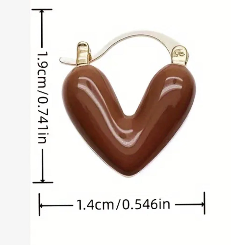 Clous d'oreilles dormeuses en forme de cœur rouge