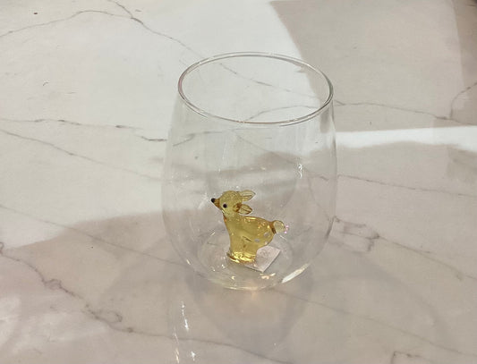 Reindeer glass goblet