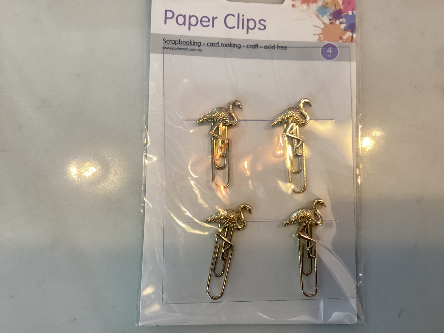 Gold Flamingo Paper Clips