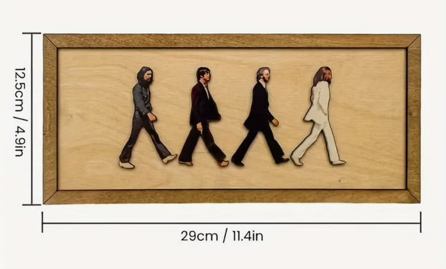 Wooden Beatles wall art