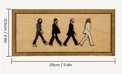 Wooden Beatles wall art