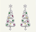 Boucles d'oreilles à tige en forme de sapin de Noël