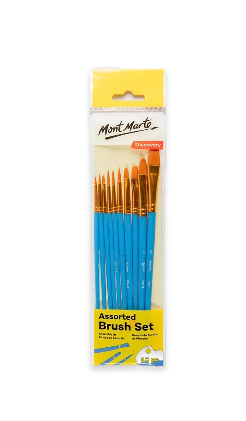 Assorted Taklon Brush Set- 10 Pieces