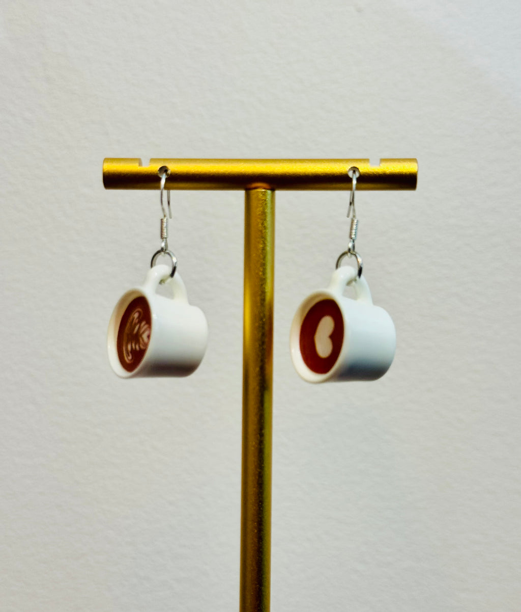 Boucles d'oreilles en argent sterling avec tasse à café