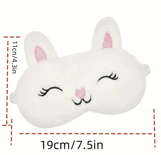 Fluffy rabbit sleep mask