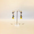 Yellow duck with cap silver earrings