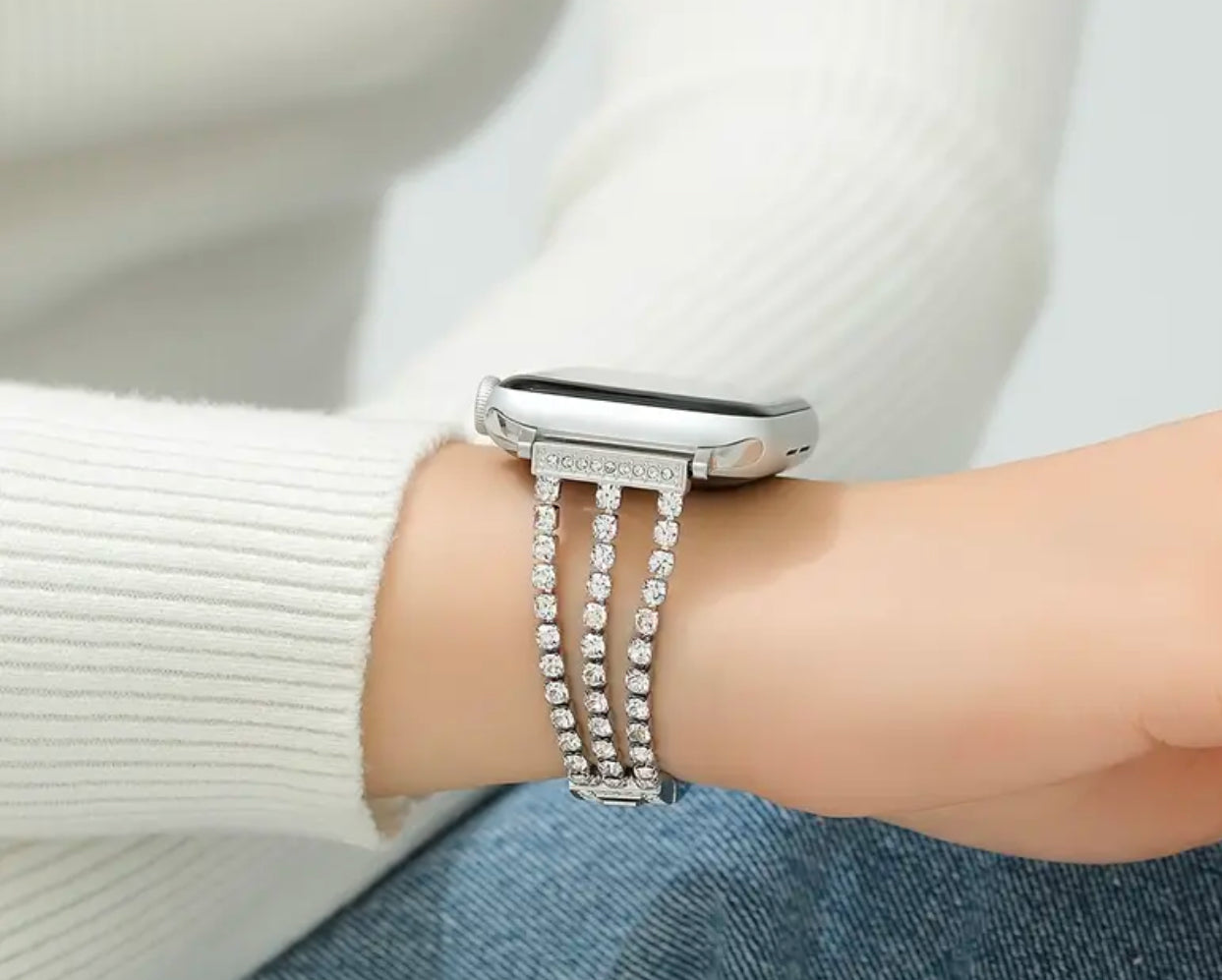 Rhinestone Stainless Steel Apple Watch Strap 38mm