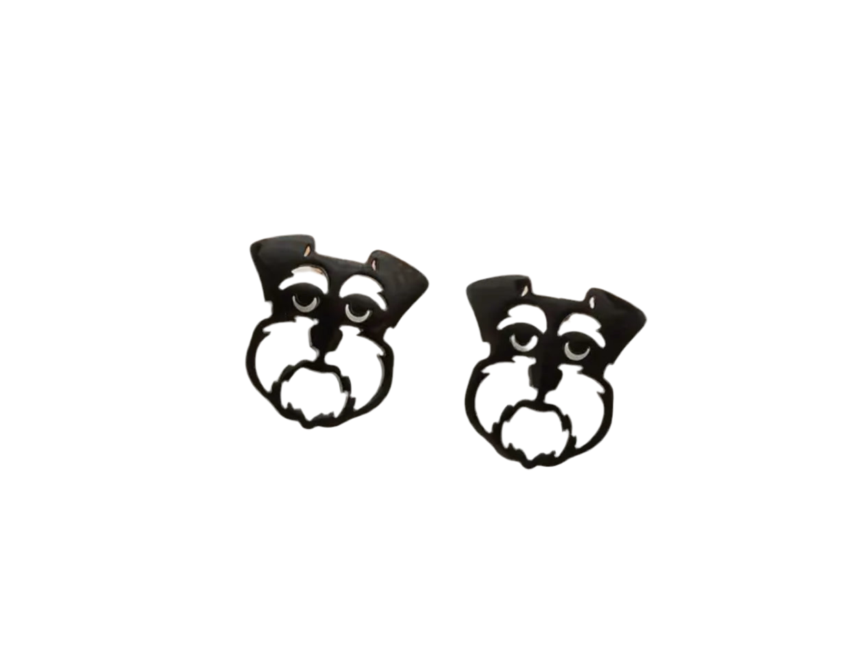 Black Schnauzer stud earrings