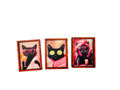 Wooden Frame Black Cat Magnet
