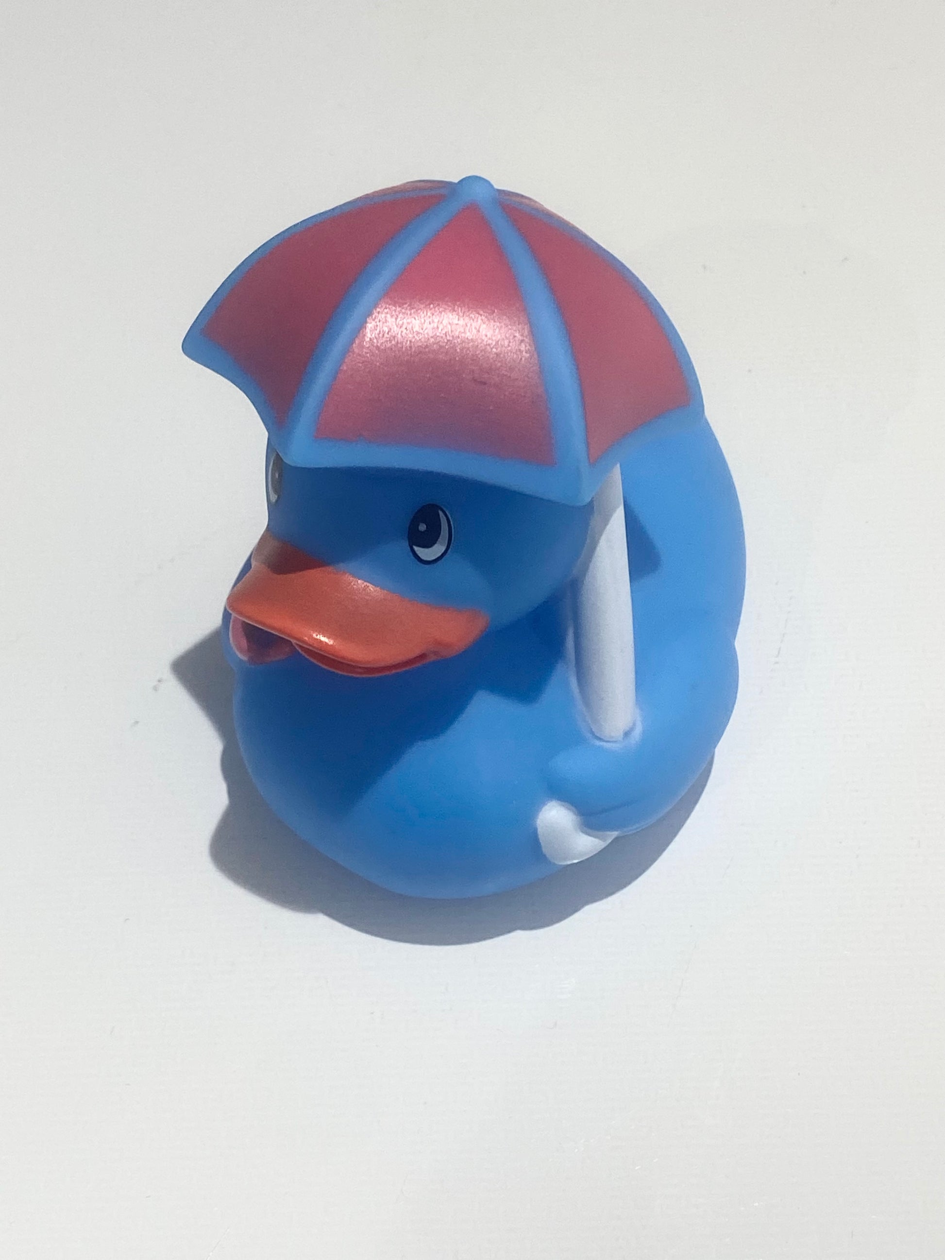 Blue Rubber Duck with Umbrella