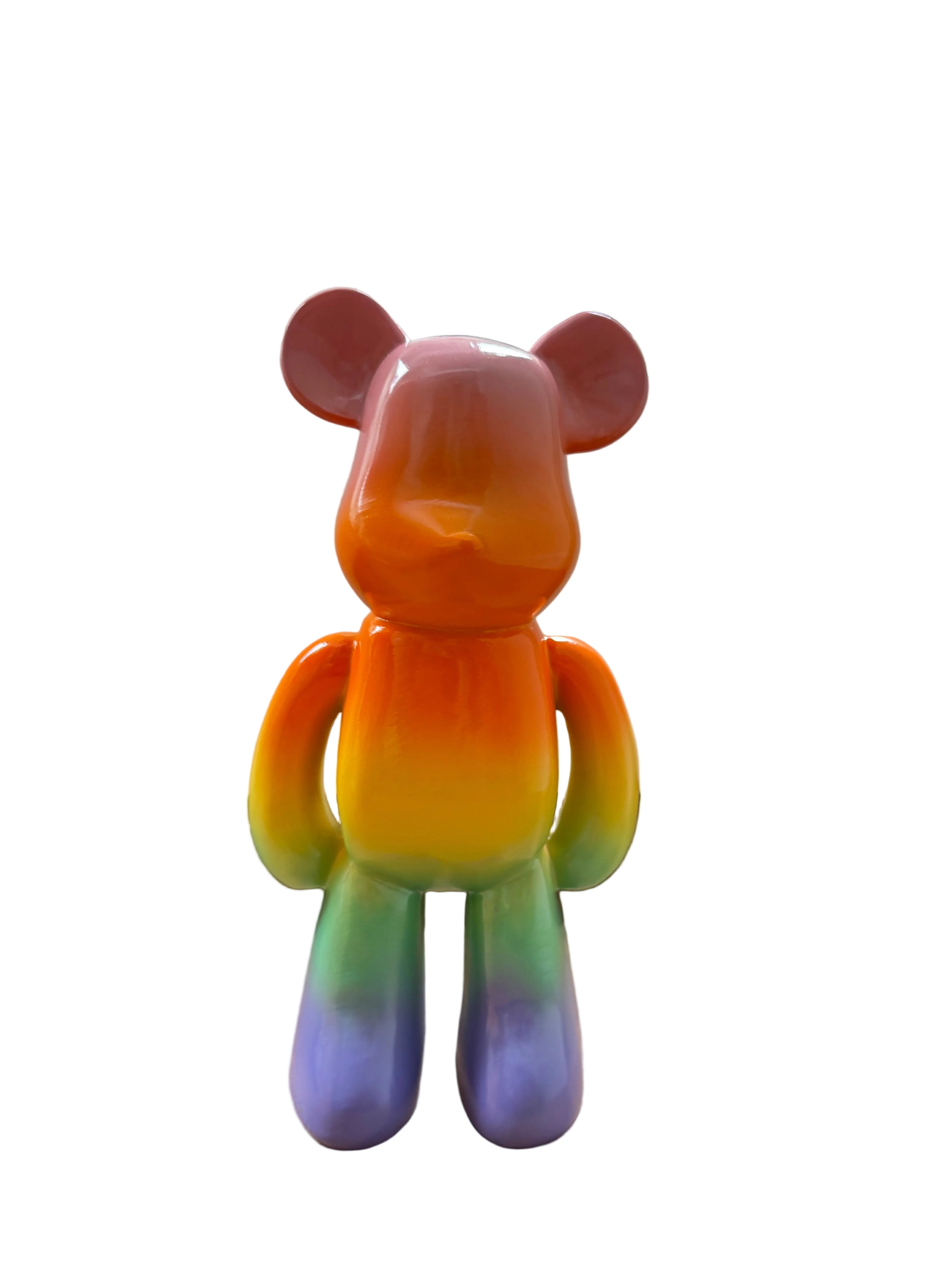Rainbow Resin Bear Statue
