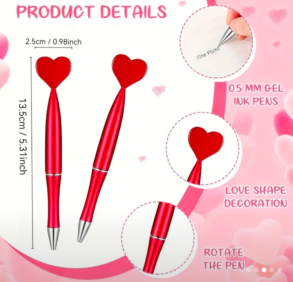 Stylo à bille coeur rouge