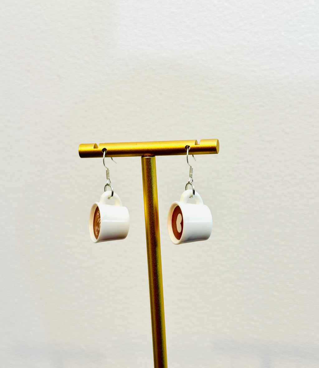Boucles d'oreilles en argent sterling avec tasse à café