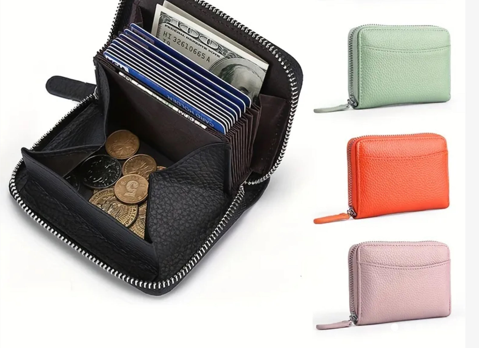 Portefeuille en cuir véritable RDIF (différentes couleurs)