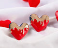 Two-Tone Melted Heart Earrings