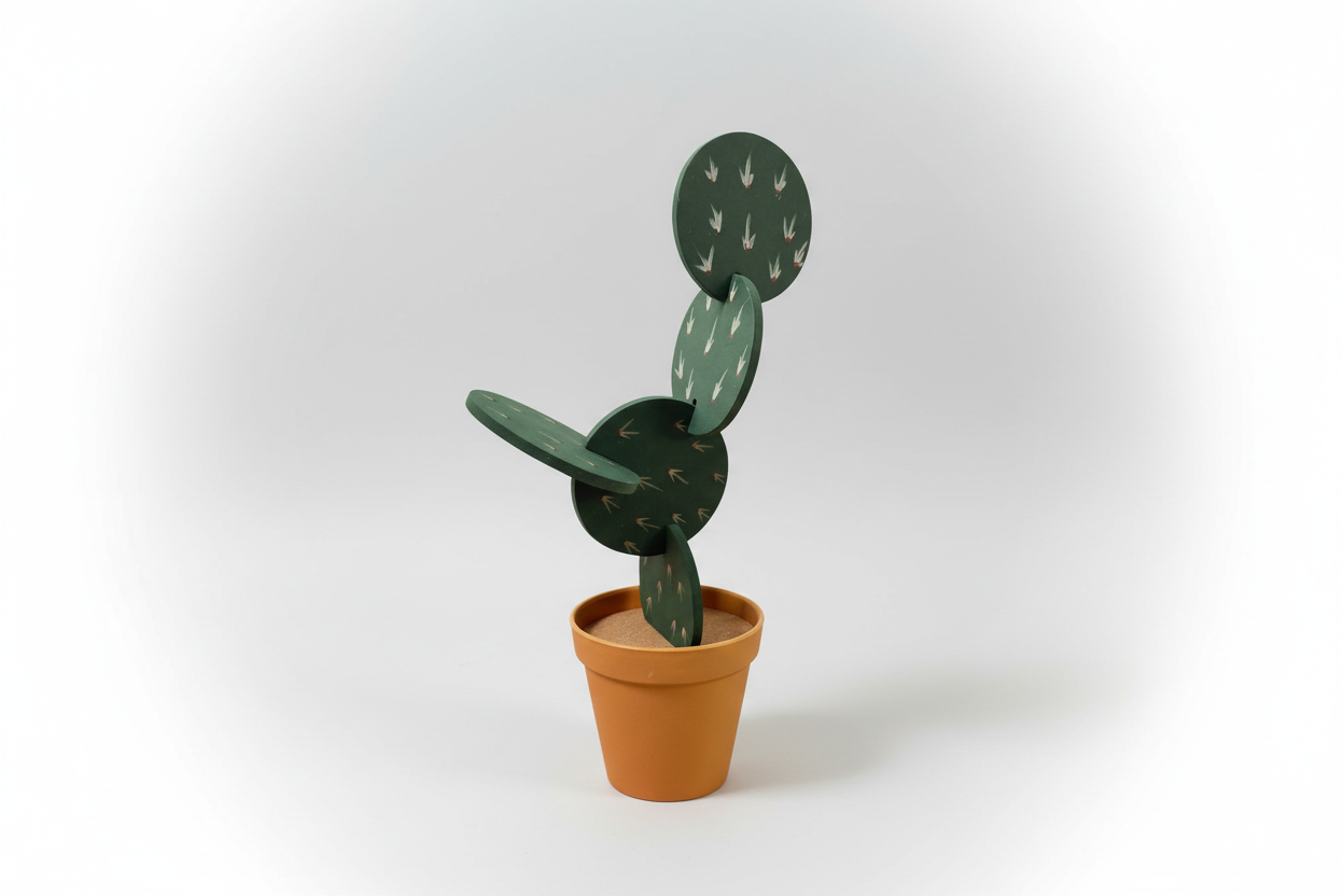 Dark Green Cactus Coasters (set of 6)