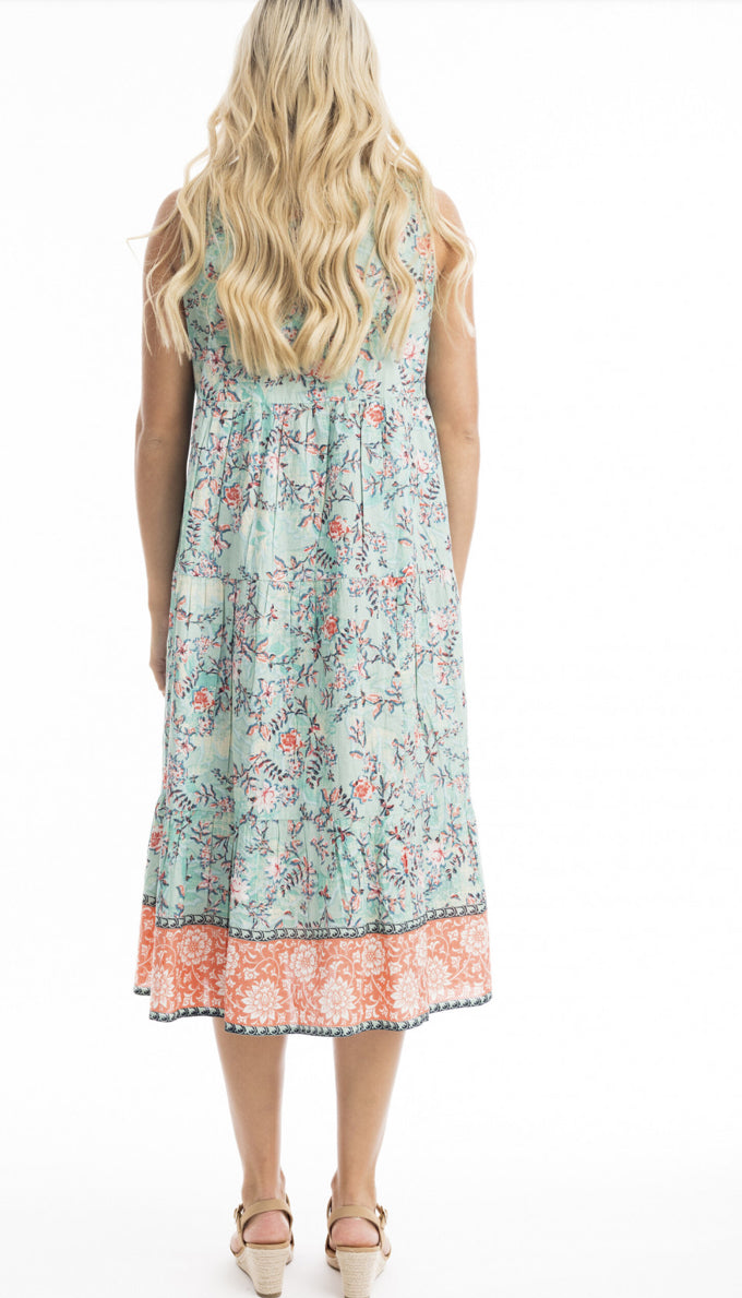 100% Cotton Ishigaki Boho Sleeveless Dress