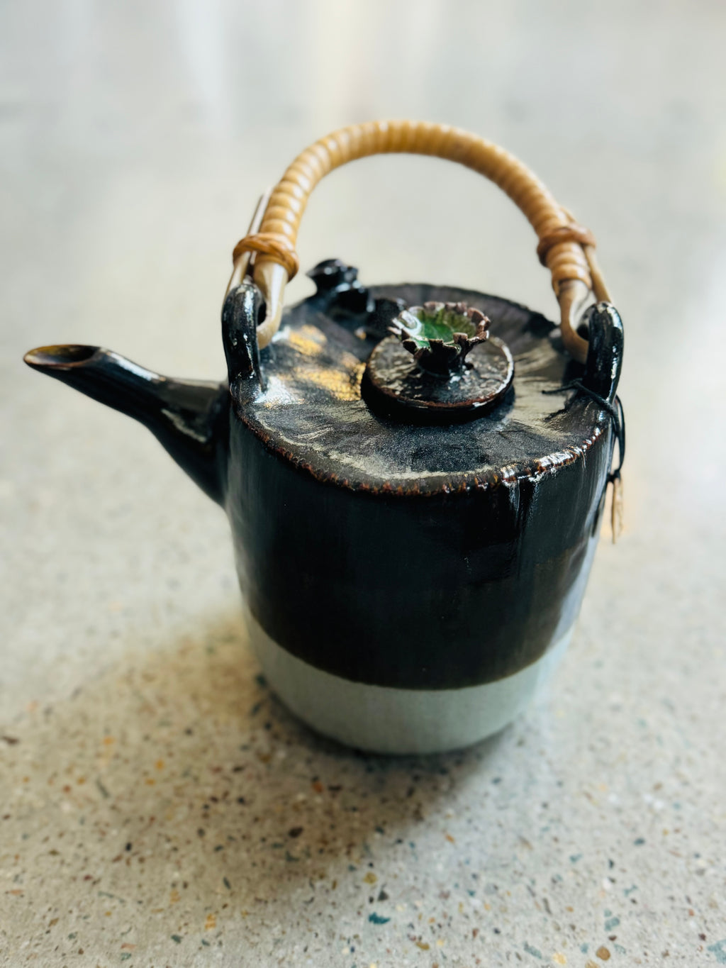 Handcrafted Glazed Teapot with Spring Blooms