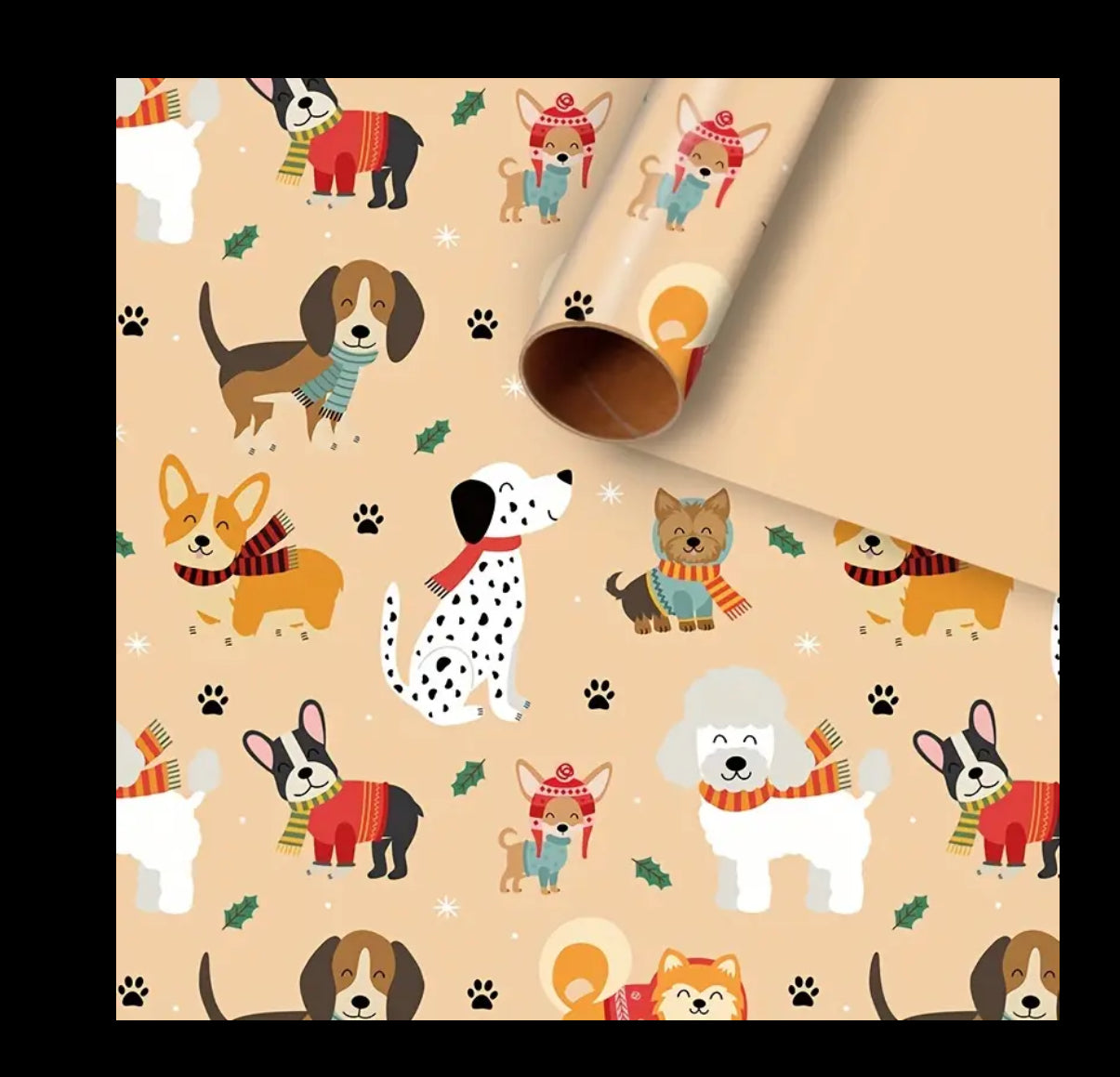 Christmas Wrapping paper - Dogs 50cm x70cm