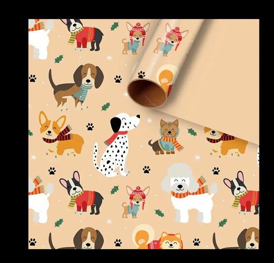 Christmas Wrapping paper - Dogs 50cm x70cm