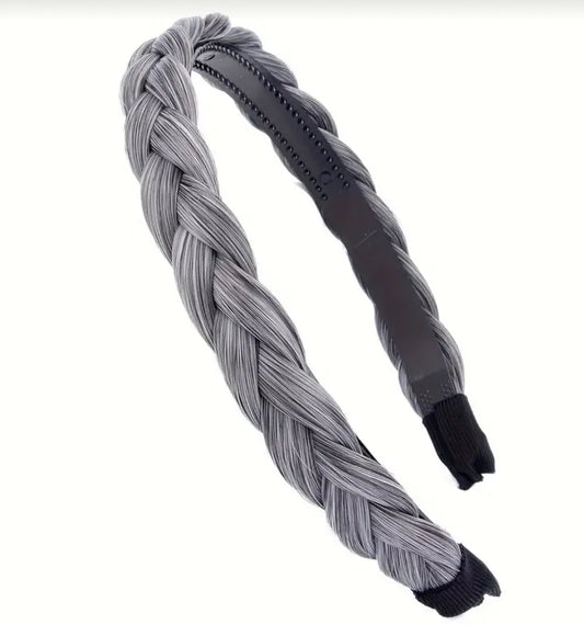 Dark Grey Braided Headband