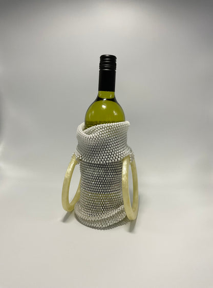 Diamonte wine bag (white)