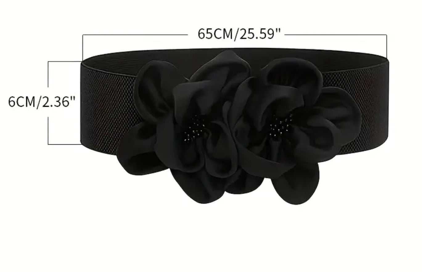 Flower Elastic Belt (Red or Black)