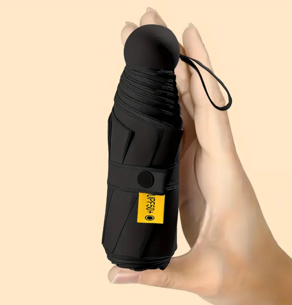 Parapluie compact noir avec protection UV