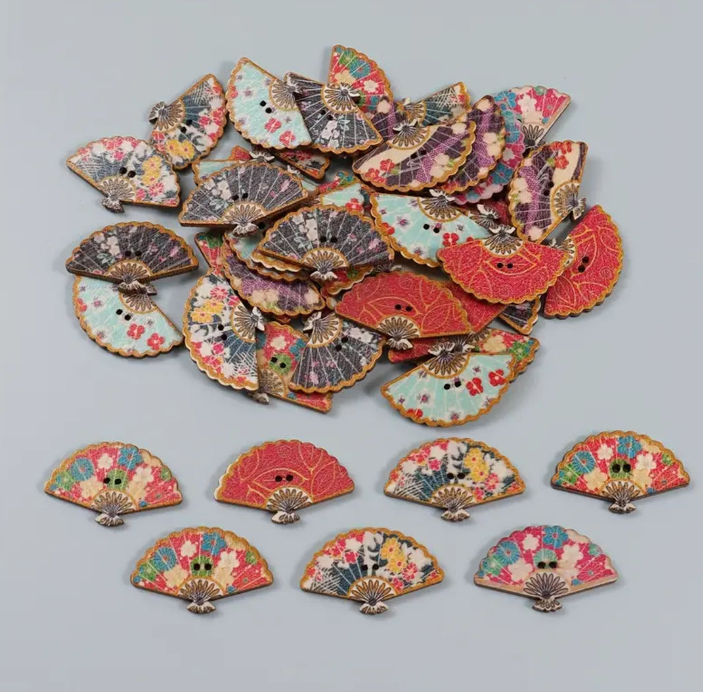 Bouton d'éventail en bois