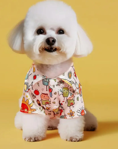 Comic Collared Pet Shirt