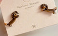 Dachshund hypoallergenic stud earrings