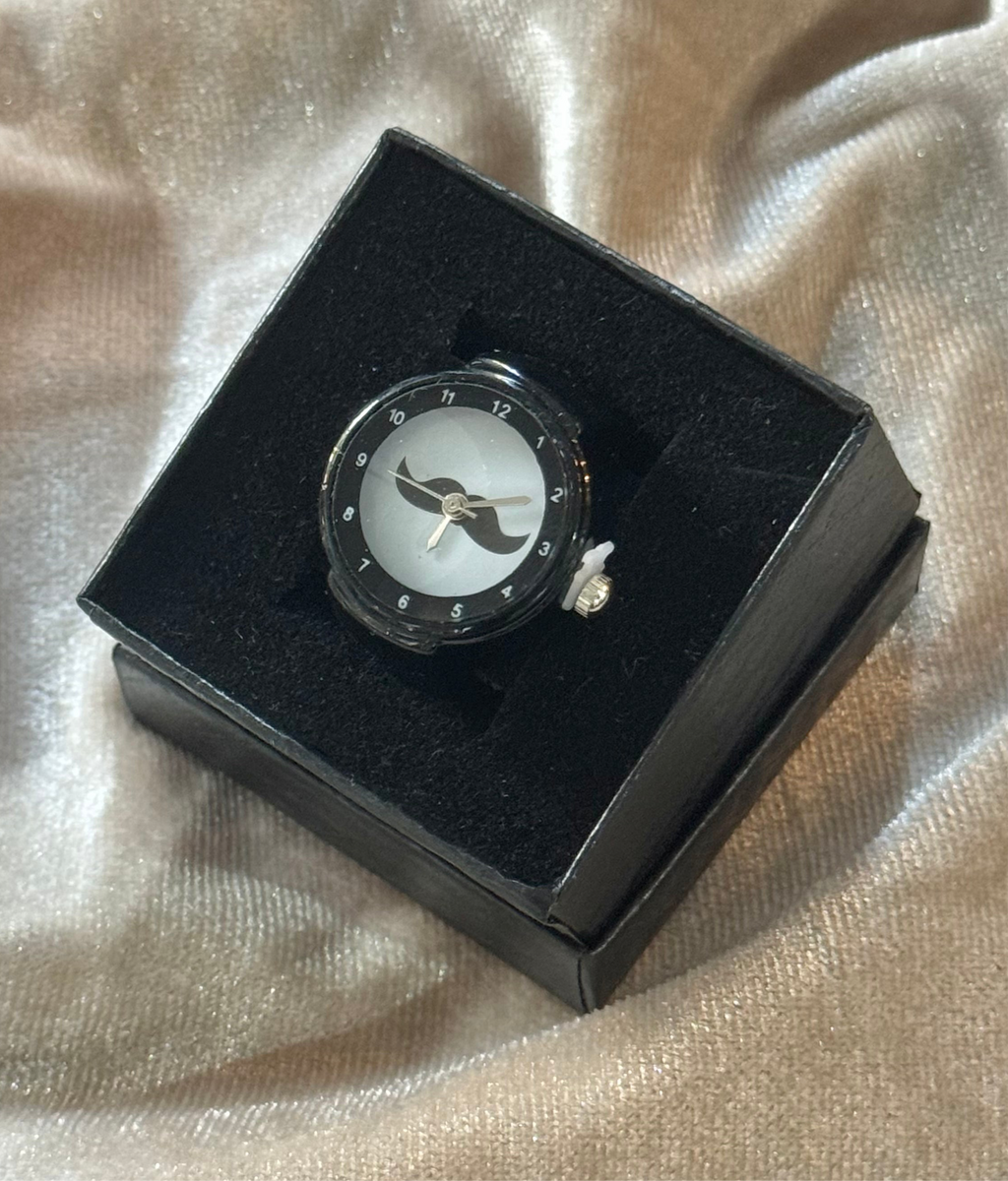 Moustache Watch Ring