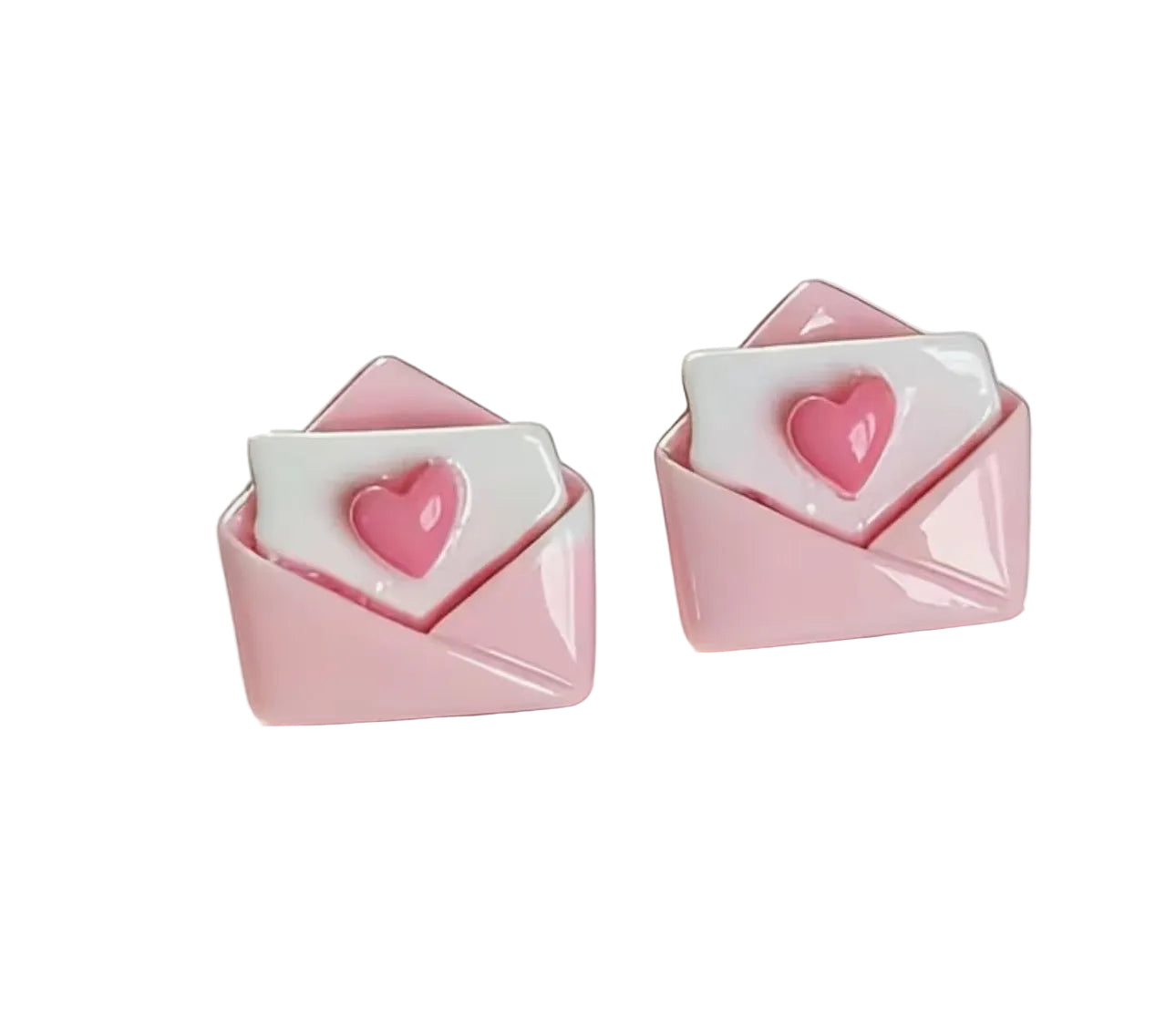 Heart envelope earrings