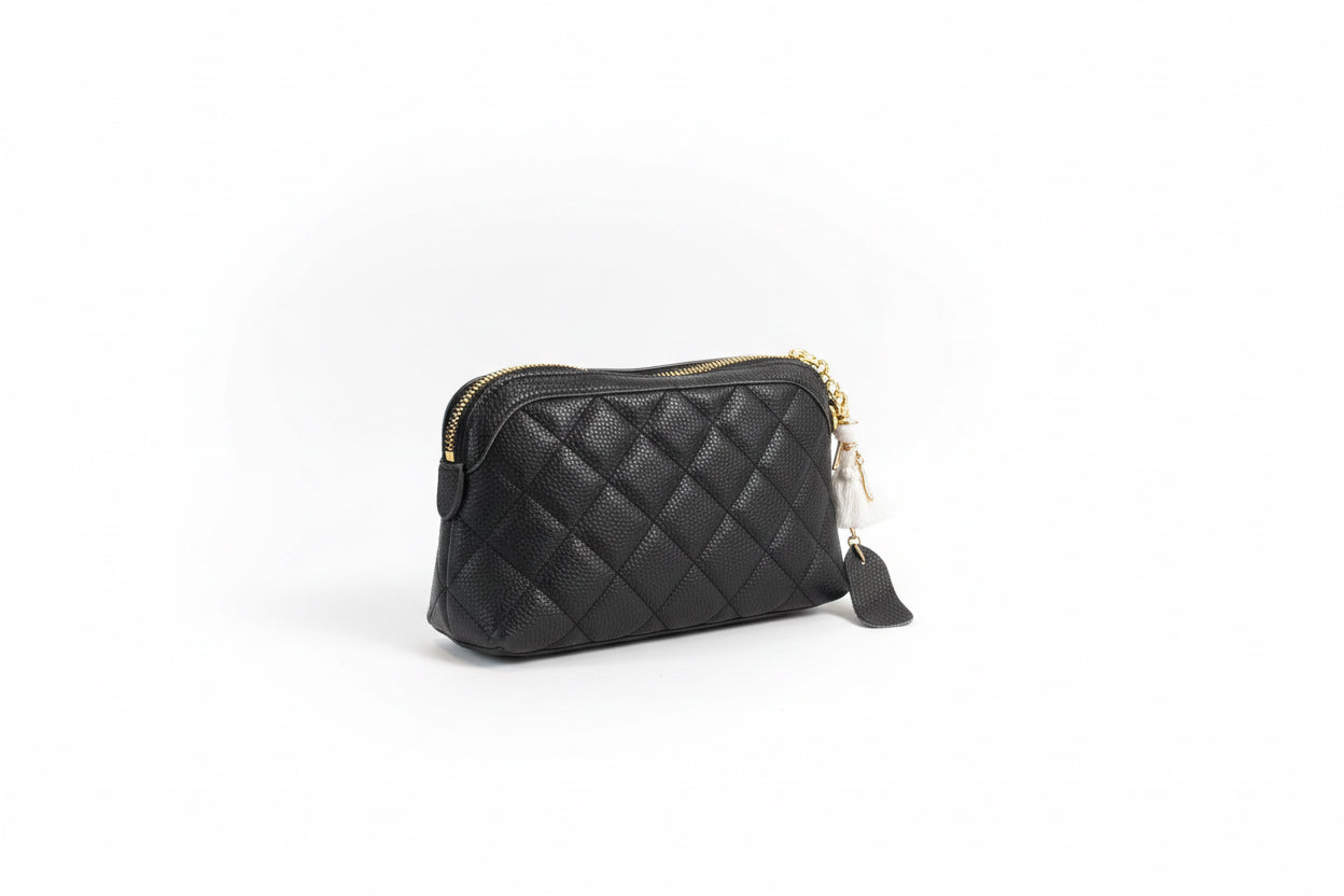 Leather bag with dangling Lady Charm