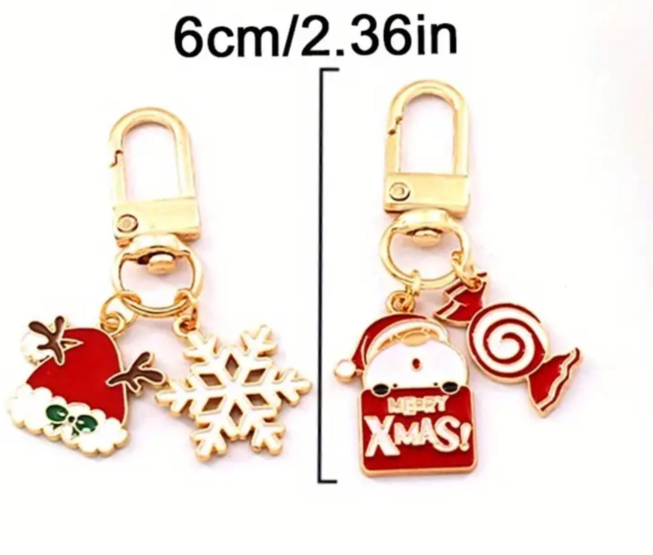 Porte-clés à clip métallique de Noël