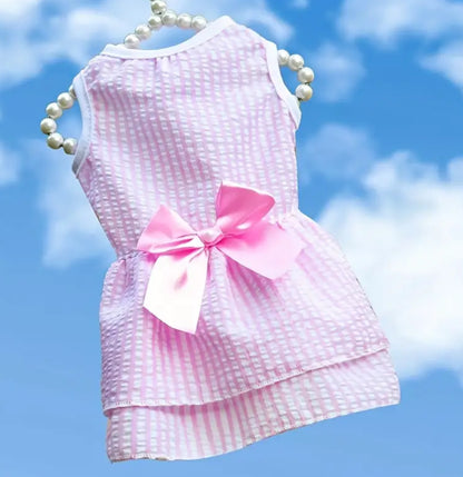 Pink Pet Dress with Bow