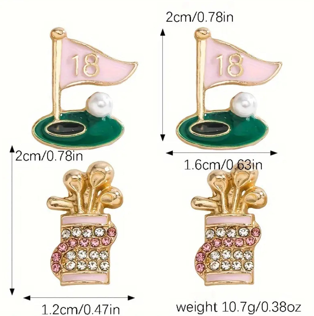 Boucles d'oreilles asymétriques en zircone Golf