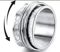 Patterned Stainless Steel Fidget Ring