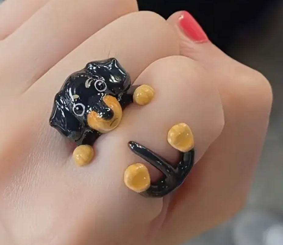 Bague réglable pour chien Teckel